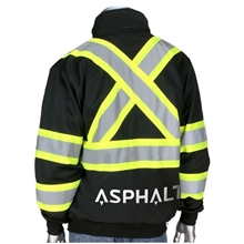 Two - Tone X - Back Full Zip Fleece Black Sweatshirt