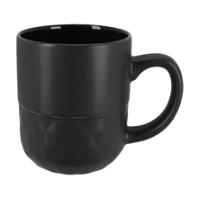 16 oz Ceramic Coffee Mug with Facet Texture