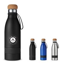 19 oz Double Wall Vacuum Bottle With Cork Lid