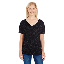 Threadfast Apparel Ladies Triblend Fleck Short - Sleeve V - Neck T - Shirt