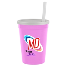 12 oz Cup With Lid Straw - Digital