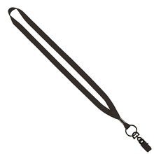 1/2 Polyester Lanyard with Metal Crimp Bulldog Clip
