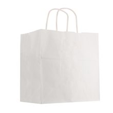 Kraft Paper White Shopping Bag - 10 x 10