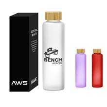 20 oz AWS Belle Glass Bottle With Bamboo Lid