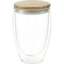 Easton Glass cup with FSC(R) 100 Bamboo Lid 12 oz