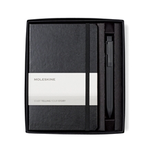 Moleskine(R) Medium Notebook and GO Pen Gift Set - Black