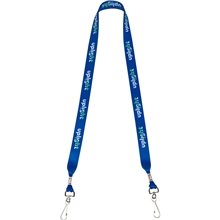 3/4 Heavy Weight Satin Lanyard With Double J - Hooks