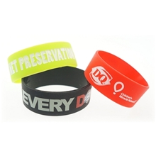 Broad Recycled Silicone Wrist Band w / Debossed Logo