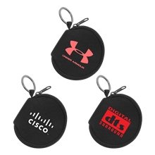 Neoprene Zipper Pouch Keychain with Silver Split - Ring