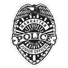 Badge Sticker on Roll Police 2 3/8 x 3 1/16 White Matte Paper Roll of 1000