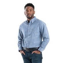 Berne Mens Foreman Flex180 Chambray Button - Down Woven Shirt