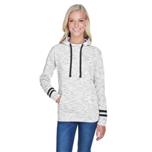 J America Ladies Melange Scuba Neck Sweatshirt