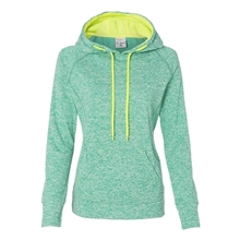 J America Ladies Cosmic Contrast Fleece Hooded Sweatshirt