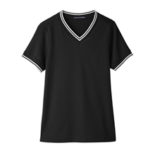 Devon Jones - Womens CrownLux Performance(R)Plaited Tipped V - Neck Shirt