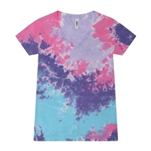 Colortone Womens Tie - Dyed V - Neck T - Shirt