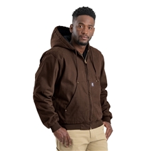 Berne Mens Tall Highland Washed Cotton Duck Hooded Jacket