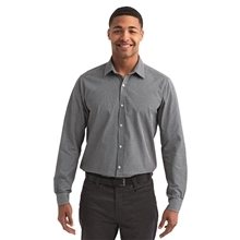 Artisan Collection by Reprime Mens Microcheck Gingham Long - Sleeve Cotton Shirt
