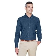 Harriton Mens Tall Long - Sleeve Denim Shirt