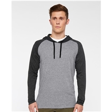 LAT - Mens Fine Jersey Hooded Long Sleeve Raglan T - Shirt
