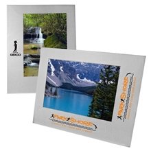 Wide Border Brushed Silver Metal Frame for 5x7 Photo