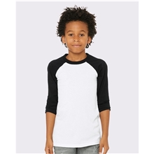 Bella + Canvas - Youth Three - Quarter Sleeve Baseball Tee - 3200y