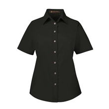 Harriton - Womens Easy Blend(TM) Short Sleeve Twill Dress Shirt withStain - Release