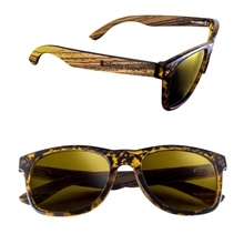 Polarized or Mirror Tortoise Miami Sunglasses with Wood Arms