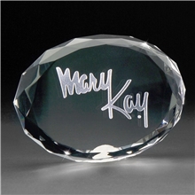 3D Crystal Oval Paperweight