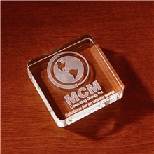 3D Crystal Square Paperweight - Small