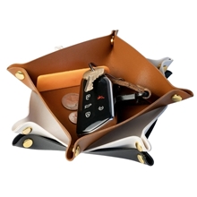 Faux Leather Catchall Tray