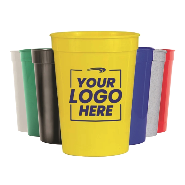Custom Smooth Stadium Cup - 12 oz - Plastic Stadium Cup