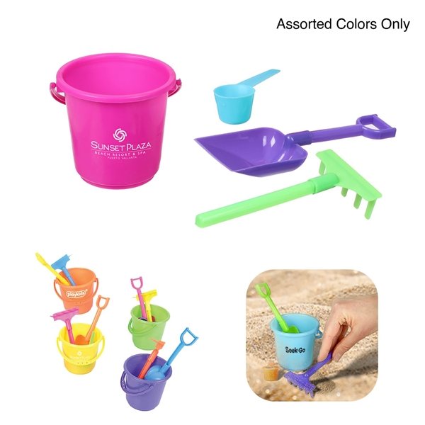 Mini Bucket Beach Play Set with Rake and scoop