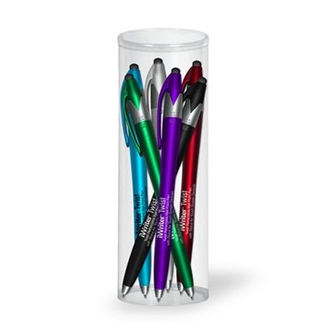 IWriter® Twist - Stylus & Pen Combo 6 Pack Tube Set - Black Ink