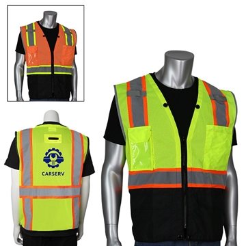 Two-Tone 11 Pocket Tech-Ready Mesh Surveyors Vest